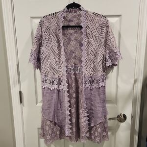 Simply Couture Purple Lace Cardigan